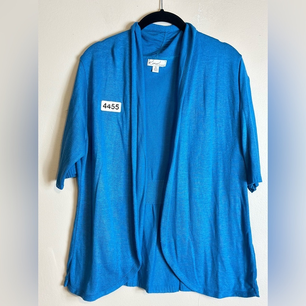 Kim Kim rogers xlarge short sleeve cardigan 19-1/2 p2p 23-1/2 length  preowned